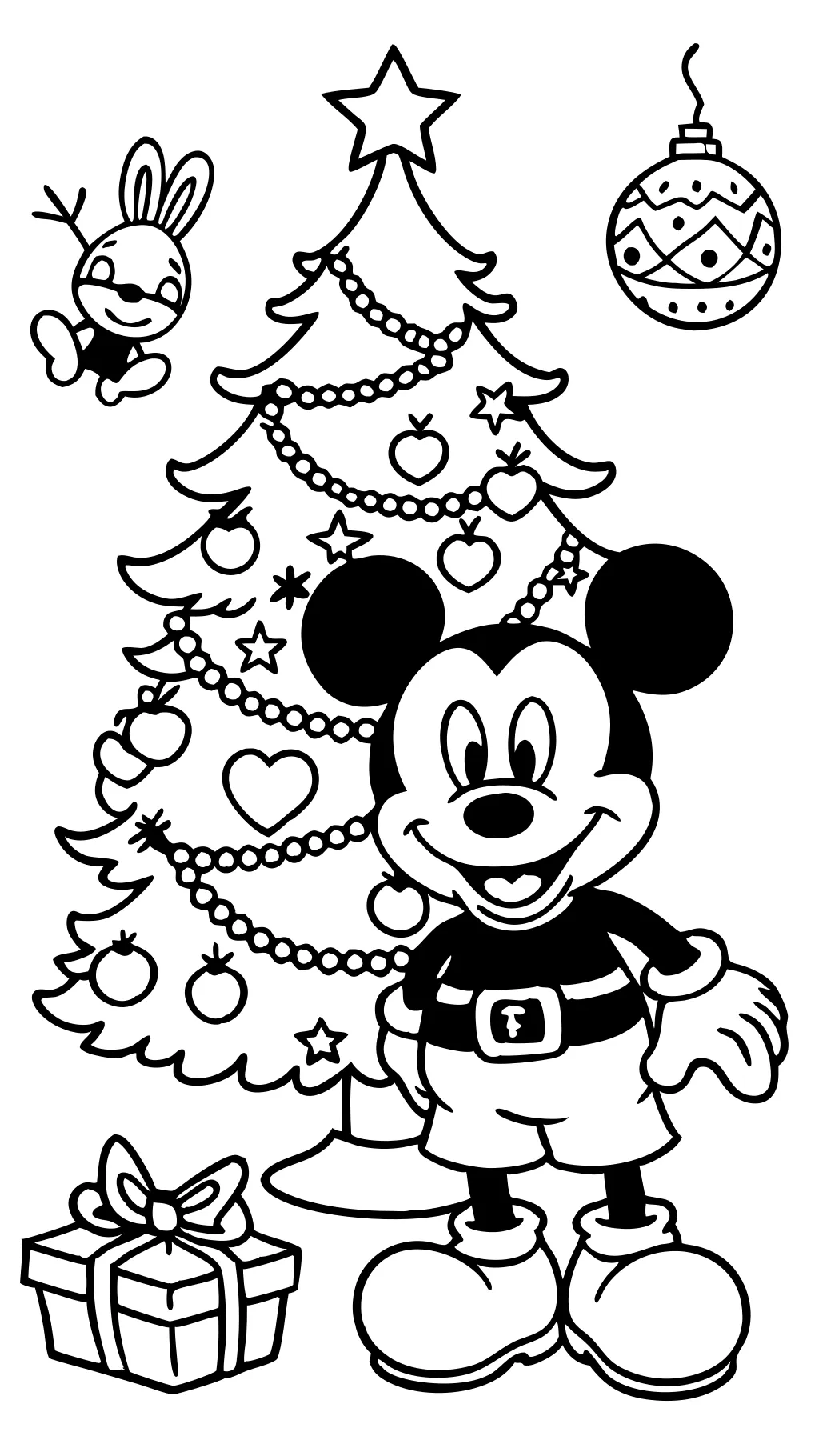 Páginas para colorear de la Navidad de Mickey Mouse